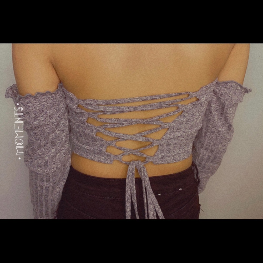 Grey top open back